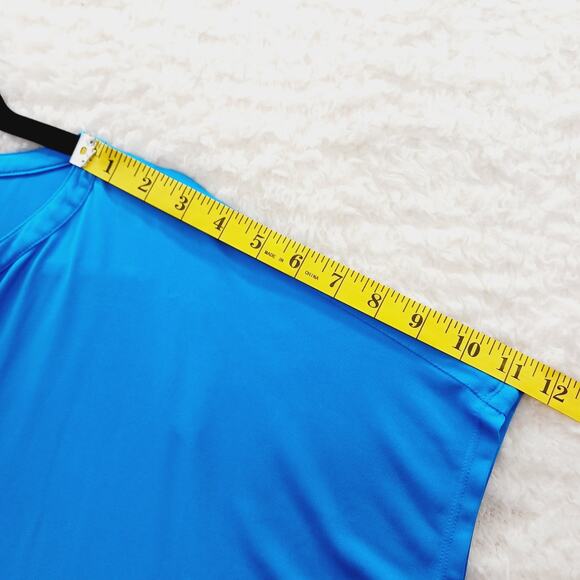 Blouse Kimono Michael Kors Blue Gold Zip Going-Out Top Modern Minimalist Size XL - Picture 10 of 16